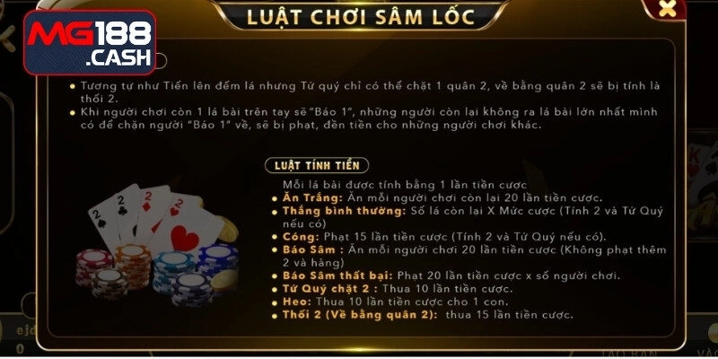 Luật lệ sâm lốc online cơ bản