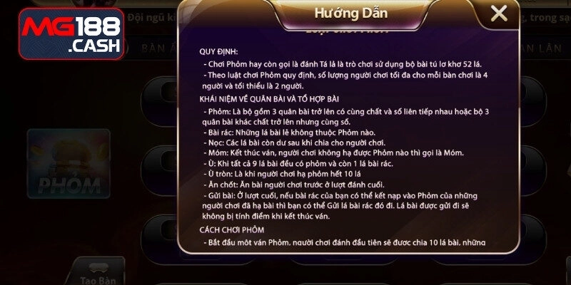 Quy tắc đánh phỏm tá lả